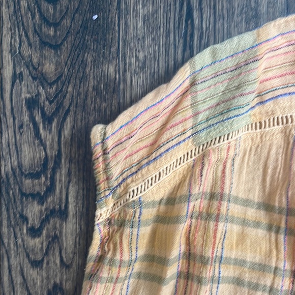 Anthropologie Plaid Blouse in Yellow and Green - Picture 3 of 9